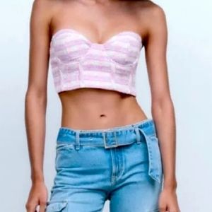 NWT ZARA Textured Pink & Purple Bralette